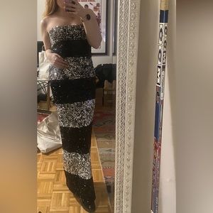 Caroline Colorblock Strapless Sequin Gown
HELSI